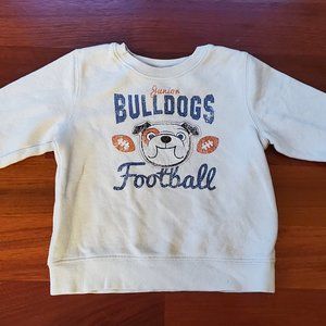 Jumping Beans "Junior Bulldogs Football" Cream Sweatshirt Size 18 Months